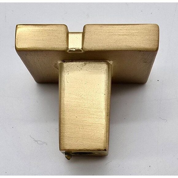 Set Of 8 Brass Square Cabinet Knob Handles With Screws - Picture 3 of 6